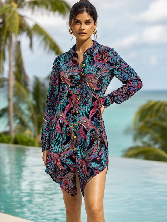 Luli Fama Other - Luli Fama QUE LINDA - Blouse Dress — Multicolor